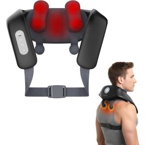 Shiatsu Neck and Back Massagers with Heat, 150 Mins Uses, 4 Modes & Adjustable Massage Head, Electric 3D Deep Tissue Kneadin for Shoulder, Leg, Muscle Soreness, Pain Relief, Relaxation for Women, Men (Black)