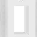 ZEFTV Mid-Size Decorator Wall Plates 1-Gang 4.89" x 3.12" Switch Outlet Electrical Cover Plate Unbreakable Thermoplastic Faceplate for Light Receptacle Outlet Switch, White (6 Pack)