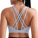 RUNNING GIRL Sports Bras for Women, Medium-High Impact Running Strappy Sports Bra with Removable Pads (XL)