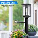 14'' Outdoor Solar Post Light, Dusk to Dawn Solar Lamp Post Light, Black Lamp Posts Light Fixture, Waterproof Outdoor Pole Lights for Yard Garage Porch Patio, 1Pack (Included Mounting Base)