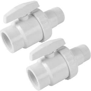 TonGass (2-Pack) 1.5" MIP x 1.5" FIP 2-Way Trimline Ball Valve Compatible with Hayward Pool Filter PN. SP0723- ABS Plastic Non-Corrosive Valves - Max. 50 psi Pressure Rating