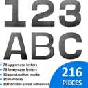 2 x 216Piece 5-Inch Bulletin Board Letters & Punctuation Set - Uppercase Alphabet, Numbers, Symbols - Pre-Cut Cardstock for Classroom, Homeschool, Teacher Decor (Black)
