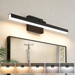 IZORRO Modern Bathroom Vanity Light 24 inch, Rotatable, 16W Dimmable Led Bathroom Light Fixture Over Mirror, Black Vanity Light Bar (5 Color Temperature)