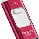 Apple MFi Certified 256GB Flash Drive for iPhone Thumb Drive Photo Stick, USB Memory Stick iPhone Flash Drive for Photos Videos, High Speed Jump Drive Compatible for iPhone/iPad/Android/PC (Red)