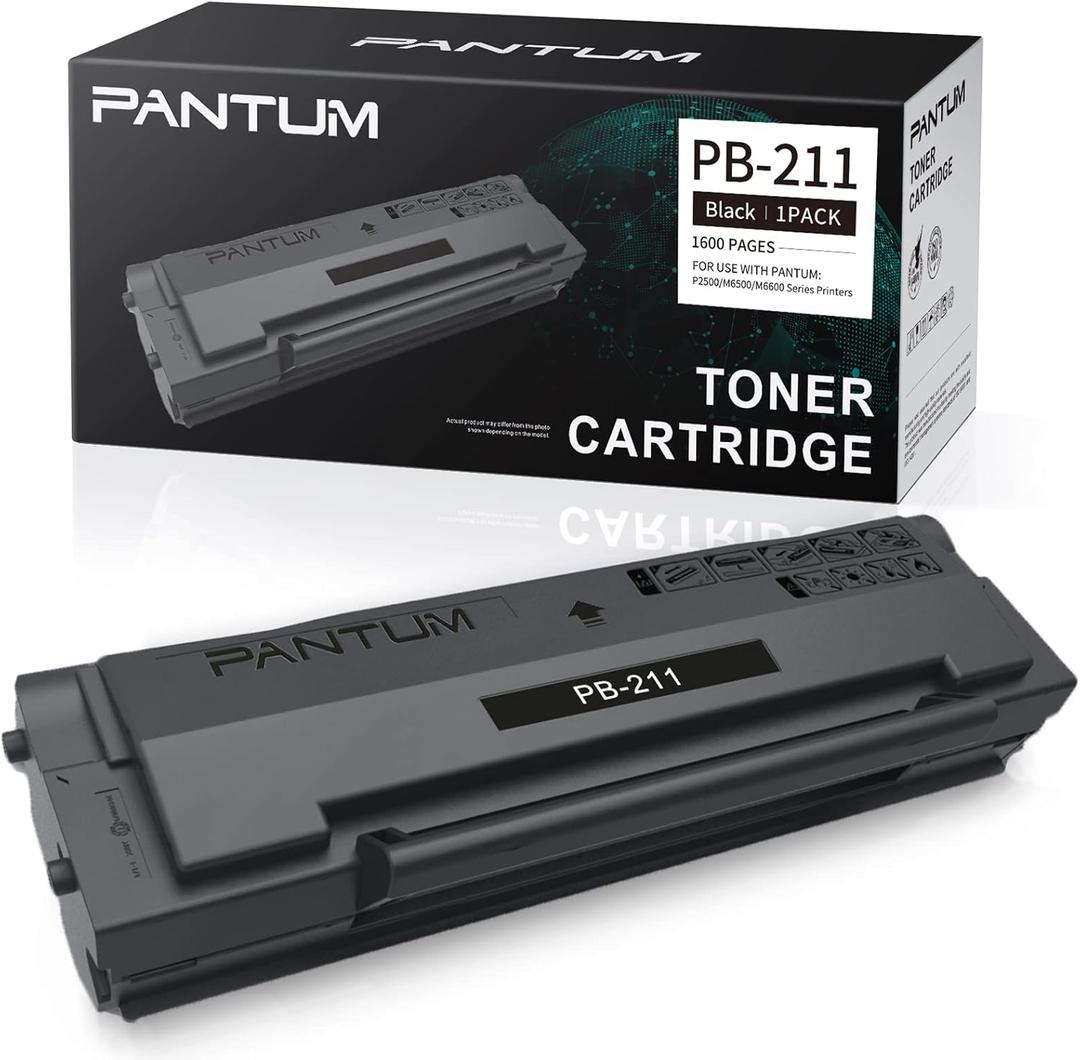 PANTUM PB-211 Black Toner Cartridge Compatible P2200, P2500W, P2502W, M6500NW, M6550NW, M6552NW, M6600NW, M6602NW Series, Yeilds up to 1600 Pages