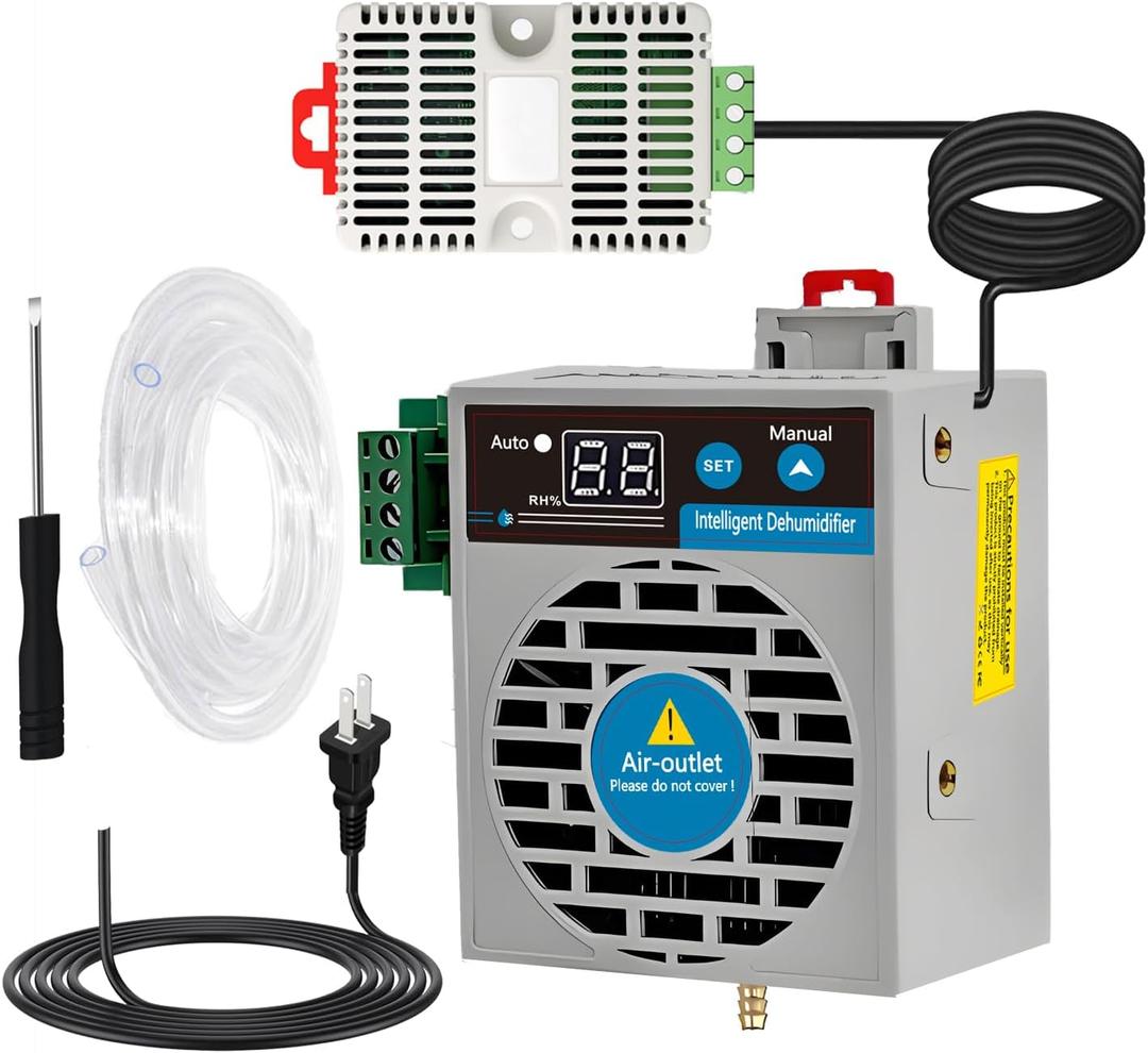 Auto Small Dehumidifier for Grow Tent/Electric Box/Storage Cabinet/Closet/Safes, Smart Dehumidification Kit Eliminates Moisture for Confined Space With Humidity Control, AC/DC 85-265V, Auto Shut Off