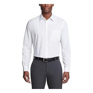 Van Heusen Men's Dress Shirt Regular Fit Poplin Solid, White, 15" Neck 32"-33" Sleeve M