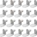 uxcell Shelf Support Pegs, 25pcs 6mm(1/4") L-Shaped Support Bracket Pegs Shelf Pin with Rubber Sleeve for Furniture Shelves Supplies, Silver Tone