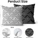 Art Deco Black and White Pillow Covers 18x18 Set of 2, Art Deco Decor, Abstract Vintage 1920s Peacock Tail Pattern Decorative Throw Pillow Covers for Home Bedroom Living Room, Double-Sided