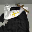 Halloween Priest Costume Include Priest Robe,Priest Stole and Cross Necklace for Men Exorcist Party Dress Up (Large)