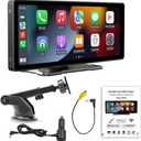 9.3 Inch HD Screen Car Stereo Portable Car Radio MP5 Player Compatible with Android Auto/Apple CarPlay, Mirror Link, FM Signal Tramsmission/Bluetooth 5.0/TF Card/USB/AUX Rear Camera