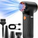 Mini Electric Air Duster,280000RPM Turbo Blower with High Speed Fan,3 Adjustable Rechargeable Cordless Jet Fan Air Blower, Compressed Air Duster for Computer Workbench Car (Black)