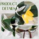 3 x Tropical Flower Crown Headband, Yellow Hawaiian Floral Headpiece, Artificial Summer Hawaii Hair Accessories for Women Girls Hawaiian Party Costume Beach Pool Vacation Photo Props