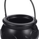 Alipis Black Cauldron, Halloween Witch Cauldron Pot with Handle, Large Plastic Cauldron Kettle Candy Cauldron Basket Storage Holder Halloween Party Decorations