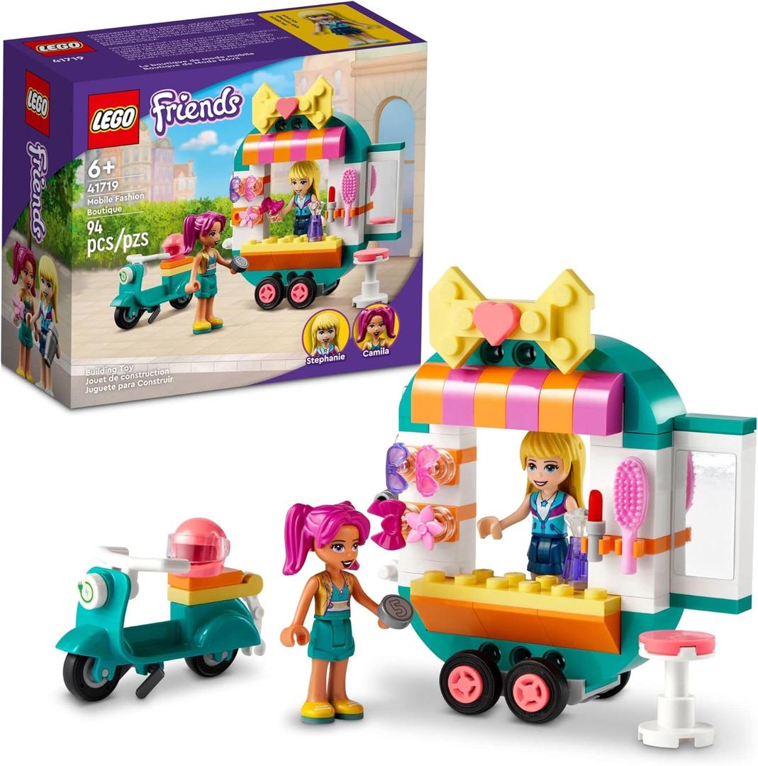 LEGO Friends Mobile Fashion Boutique Shop and Hair Salon Playset 41719, Creative Toy for Kids, Girls and Boys 6 Plus Years Old with Stephanie Mini-Doll
