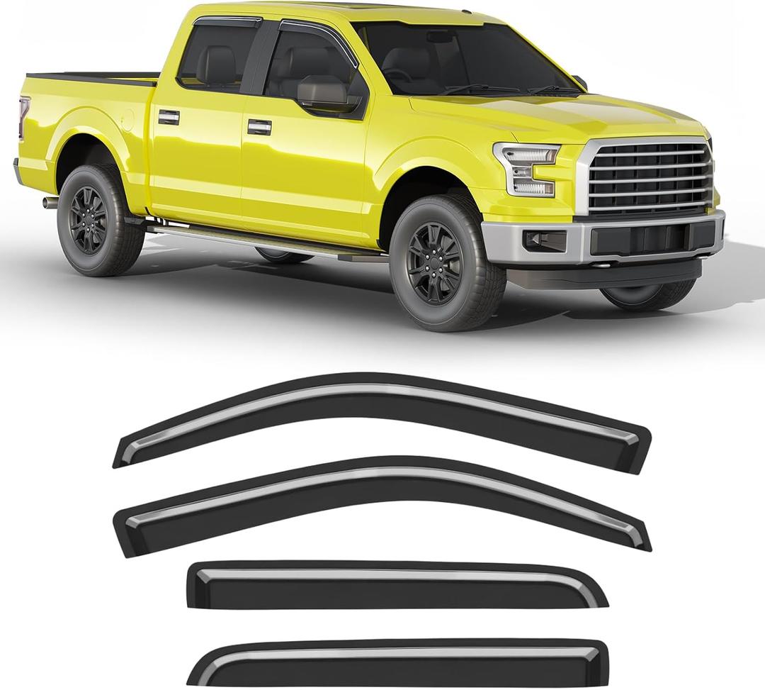 Window Visors Rain Guards for Ford F150 SuperCrew 2009-2014
