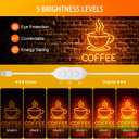 Basaneon Coffee Neon Sign for Wall Decor Dimmable Modern Led Sign for Cafe Shop, USB Powered Coffee Cup Neon Signs Light Up for Cafe Station Accessories Art Decor Party Decorations(15.7 * 12.8inches)