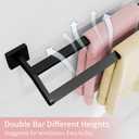 Double Towel Bar, Towel Racks for Bathroom, 32 Inch Heavy Duty Stainless Steel Bathroom Towel Holder Rod Wall Mounted, Bath Towel Rack, Matte Black