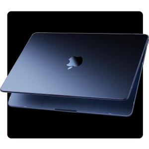 Compatible for MacBook Air 13.6 inch Case M4 M3 M2 2025 2024-2022 Release Model A3240 A3113 A2681, Sturdy Protective Hard Shell Case Cover for MacBook Air M2 13 inch - Midnight Clear