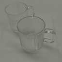 11 OZ Glass Coffee Mugs, Stackable Vertical Stripes Transparent Tea Cups for Hot and Cold Beverages, Set of 6