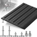 Threshold Ramp for Doorways, Adjustable Height 2.6"-6" Aluminum Wheelchair Ramp with Heightening Screws and Swivel Angle Leg, 1100lbs Load Capacity, 22x36 Curb Ramp for Trolley, Power Chairs