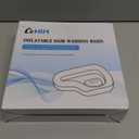 Portable Inflatable Shampoo Basin for Bedridden & Elderly - Zero Pooling Design | Fast-Drain Slope & Neck Support | Portable Hair Wash Bowl, Drain Hose | Hospital PVC | Home Use (Silver, Large)