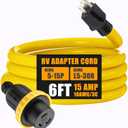 Kanayu 6ft 30 Amp to 15 Amp 110 Volt RV Adapter Cord Compatible with NEMA 5-15P to L5-30R, 3 Prong Locking RV Power Adapter 15A Household Male to 30A RV Female for RV Trailer Camper