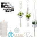 FREEBLOSS 3 Sets Macrame Plant Hanger Kit Macrame Wall Hanging Kit Macrame Plant Hangers Indoor Hanging Planter Basket Macrame Kit for Beginners with Video Tutorial