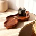 Wood Cloud Tray, Boho Cloud Jewelry Tray for Perfume & Rings, Decorative Wooden Trinket Dish for Dresser, Room Aesthetic Decor, Housewarming Gift (Brown)
