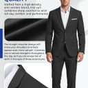 Mens 2 Piece Slim Fit Suit Two Button Formal Solid Suit Jacket Pants Set Wedding Work Prom Tuxedo Men (Black, L)