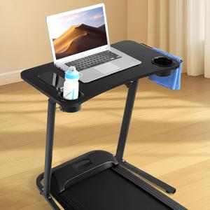 VTORY Treadmill Desk  Adjustable Desk for Walking Pad, Stable & Heavy-Duty Height 30"-47", Portable Walking Pad Desk Table Stand for Home Office & Work with Installation Guide (Black)