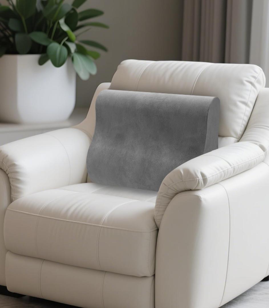 Lumbar Support Pillow for Recliner Chair/Accent Chair/Couch,Comfy Back Support Pillow with Gel Memory Foam,Recliner Cushions for Back Rest,Pain Relief,Reading,Washable Cover