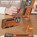 Detachable Card Holder for iPhone 16 Pro Max Case Leather with Stand, fits for MagSafe, Adjustable Kickstand Wallet,Magnetic Leather Case with Screen Protector (Caramel, IP16 Pro Max-6.9inch)