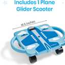 hand2mind Blue Plane Glider Scooter Board, Floor Scooter Board, Gross Motor Toys, Kids Exercise & Physical Education Equipment, Playground Toys, Indoor Active Play, Toddler Outdoor Activities