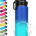 18 oz Stainless Steel Water Bottles with Spout Lid Insulated Water Bottle Double Wall Vacuum Wide Mouth Leak Proof Mug BPA Free Keeps Cold 18 Hours or Hot 8 Hours