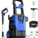 Electric Pressure Washer, 4800PSI Max 3.0GPM Power Washer Electric Powered with 20FT Hose, 35FT Power Cord, 4 Nozzles Foam Cannon High Pressure Washer for Car Patio Garden Fences(Bule)