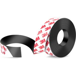 DTLHCNCT Flexible Rubber Magnetic Strip Roll - 1 Inch x 16 Feet Magnetic Tape with 3M Adhesive Backing for Easy Home and School Organization(0.06" Thick)