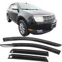 IKON MOTORSPORTS Tape On External Window Visor, Compatible with 2007-2014 Ford Edge, 2007-2015 Lincoln MKX, Acrylic Smoke Tinted Sun Rain Shade Guard Wind Vent Air Deflector