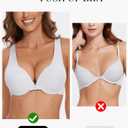 Women's Push Up Racerback Front Closure Bras Seamless Plunge Padded Underwire Add 2 Cup Sizes Bra (White, 34D)