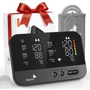 Clinical Accurate Blood Pressure Monitors for Home Use,Dual-Screen Automatic Blood Pressure Machine,One-Touch Automatic Measurement,2 Users, Voice & Mute, LED display screen, Birthday Gifts for Family