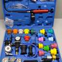 Radiator Pressure Tester Kit, Coolant Pressure Tester and Vacuum Refill Kit for Automotive Cooling System Water Tank Leakage Detection (Universal Fit 34PCS)