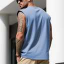 Mens Gym Tank Tops Sleeveless Shirts Cut Off Quick Dry Muscle Shirt Running Beach Loose Fit Tee (XL)