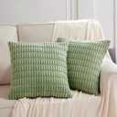 Kevin Textile Supersoft Faux Linen Square Throw Cushion Cover Pillowcase, Hidden Zipper, 24 Inch 2 Pcs