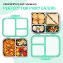BABHAMNESS Stainless Steel Bento Lunch Box for Kids Adults, 3 Compartments Metal Bento Box with Transparent Lid & Silicone Container for Kids,Dishwasher-Safe,School & Travel,BPA-Free(Blue)