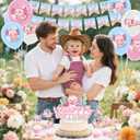 Pink Axolotl Birthday Decorations, Axolotl Backdrop Tablecloth Cake Topper Cupcake Toppers Latex Balloons Under the Sea Bday Party Decors for 1 2 3 4 5 6 Year Old Girl