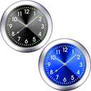 2 Pieces Stick on Dashboard Car Clock Mini Tiny Small Luminous Disposable Car Vent Clocks Watch for Dashboard Boat Bike Home (Black, Blue)