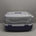 Amazon Basics 2-Door Top-Load Hard-Sided Dogs, Cats Pet Travel Carrier, Gray & Blue, 22.8"L x 15.0"W x 13.0"H