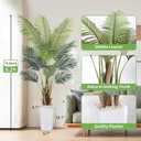 Artificial Palm Tree6.2FT Fake Tree with White Tall Planter,Faux Areca Palm Tree,Tall Faux Plant with Lifelike Leaves for Home Office Living Room Modern Decoration