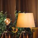 Mornajina 7 8 9 10 inch Lamp Shade Harp Holder, Adjustable Lamp Harps and Finals, Fit both Standard Lamp Rod and E26 E27 Light Base UNO Fitter Adapter Converter Finial Set (Black)