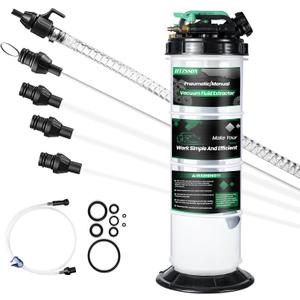 7.5 L Pneumatic/Manual Oil Extractor Pump for Oil Change, 2 Gallon Fluid Extractor with 5 Tubes and A Brake Bleeding Hose for Automotive, Boats